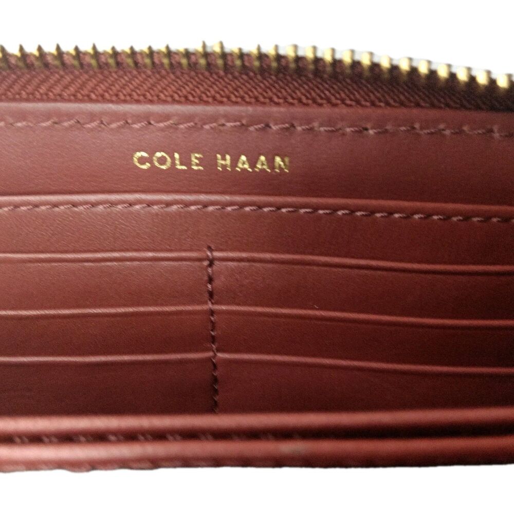Cole Haan Continental Leather Wallet Burgundy - Picture 5 of 8